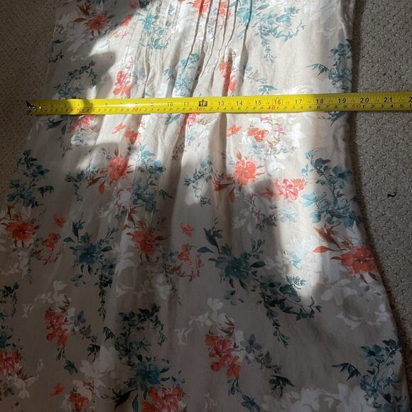 Sundance Floret Linen Blend Floral Shift Dress Size Medium Grey Blue Pink White - Picture 9 of 11
